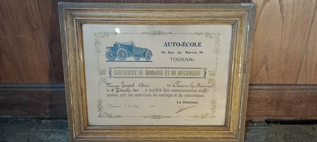 Permis de conduire ancien, Tournai,1928, 44x34, n169, Enlèvement ou Envoi