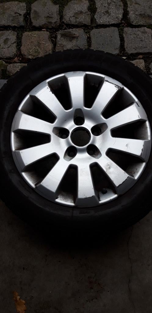 Bridgestone 205/55 R16 winterbanden + Aluminium velgen, Auto-onderdelen, Banden en Velgen, Ophalen, Gebruikt, Winterbanden, Band(en)