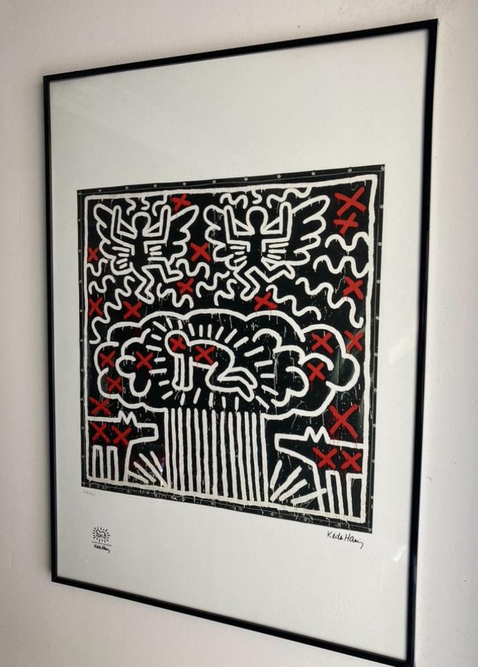Keith Haring: lithografie op groot formaat. Nieuwstaat