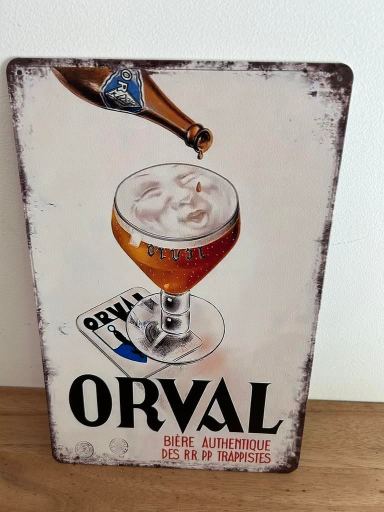 Plaque en métal Orval 30/21cm, Enlèvement ou Envoi