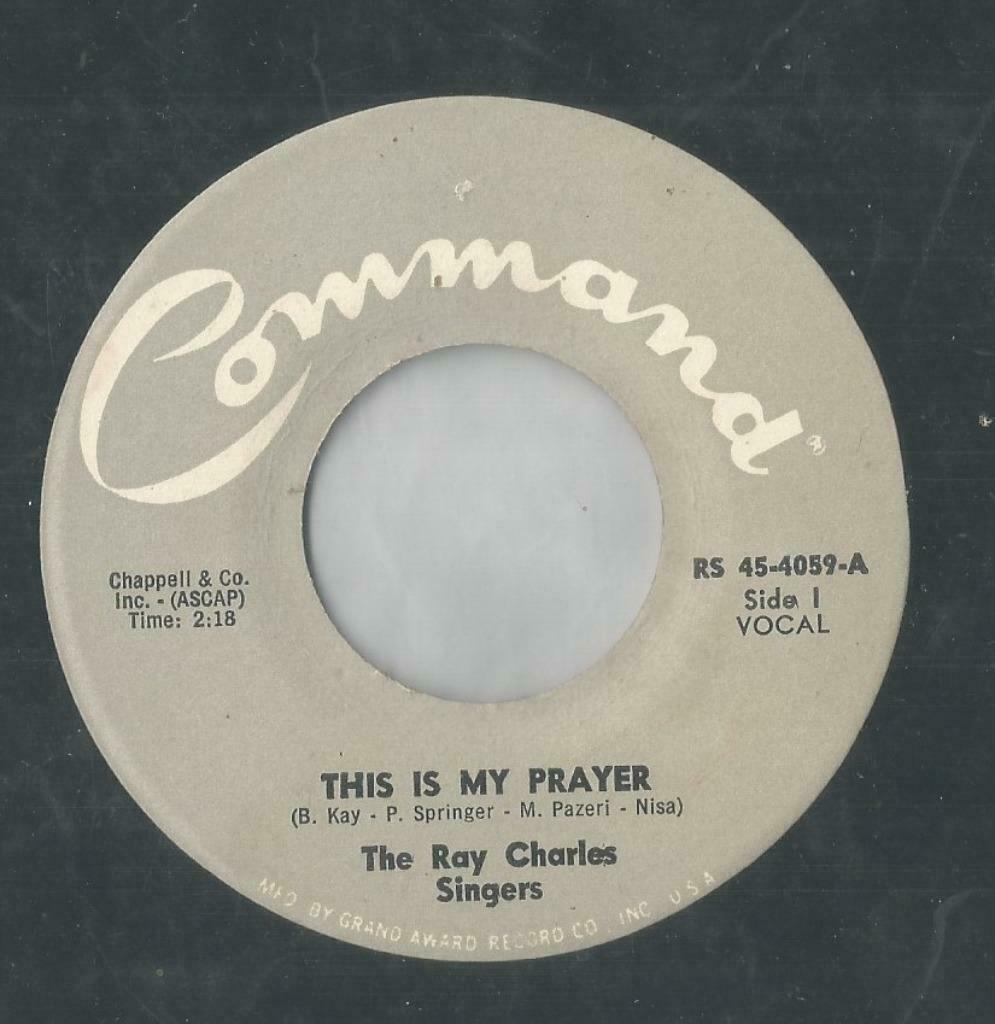 The Ray Charles Singers – This is my prayer / A toy for a bo, Ophalen of Verzenden, Gebruikt, Pop