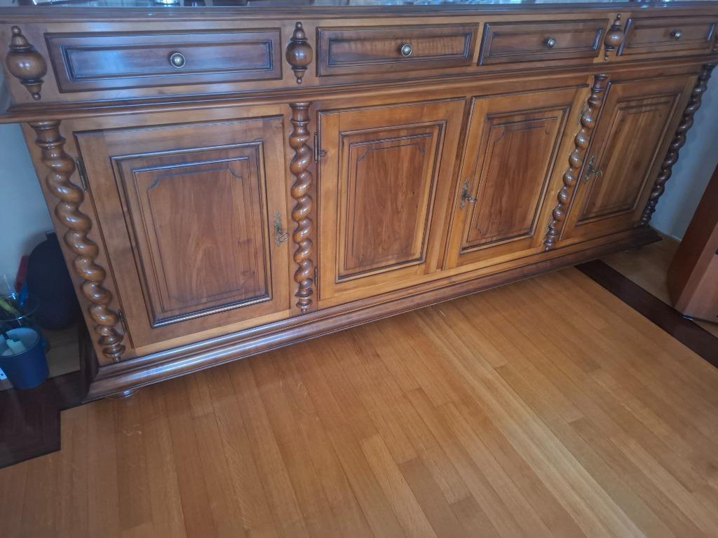 DRESSOIR IN FRANSE NOTELAAR, Ophalen, Met deur(en), Zo goed als nieuw, 200 cm of meer