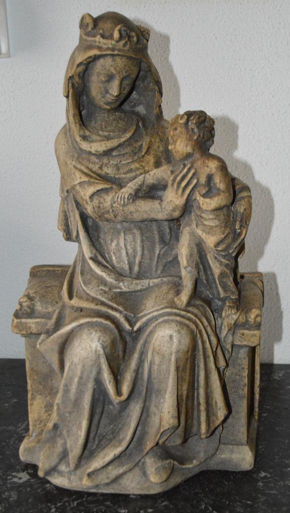 Gotische Maria en Jezus, 45 cm, Antiek en Kunst, Ophalen of Verzenden