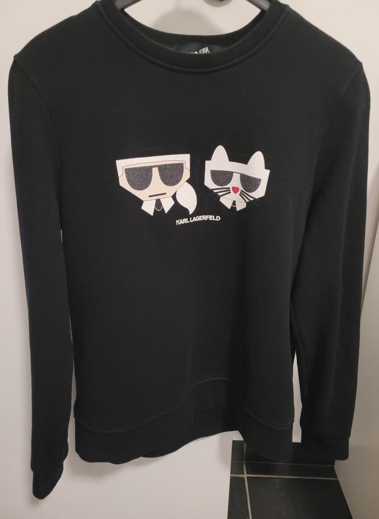 Zwarte dames sweater Karl Lagerfeld als nieuw, Karl Lagerfeld, Enlèvement ou Envoi, Taille 36 (S), Comme neuf