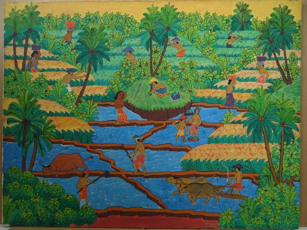 Vintage schilderij Penestanan schilderij Arie Smit leerling, Antiek en Kunst, Ophalen of Verzenden