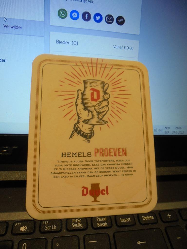 Duvel, Ophalen of Verzenden, Zo goed als nieuw, Viltje(s), Duvel