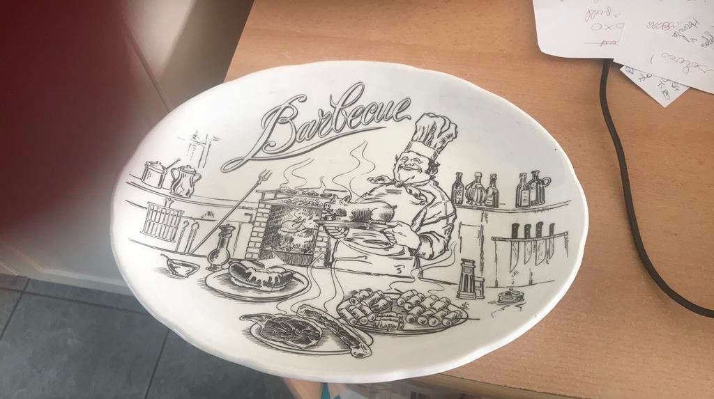 Ovale bord barbecue, Antiek en Kunst, Ophalen of Verzenden