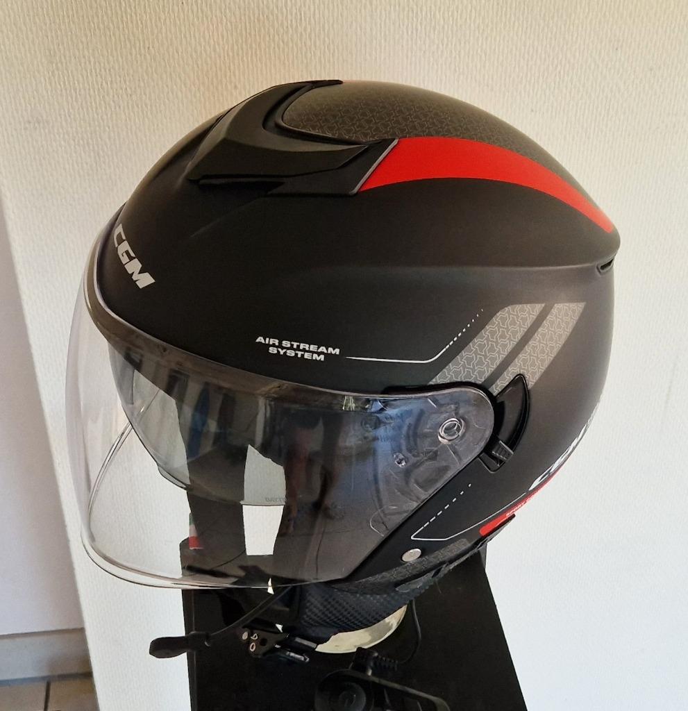 Motohelm👍Jethelm👍🇮🇪👍2 vizieren Uv+ Hifi-Audio-sys👍m:L, Heren, Jethelm, Nieuw zonder kaartje, L