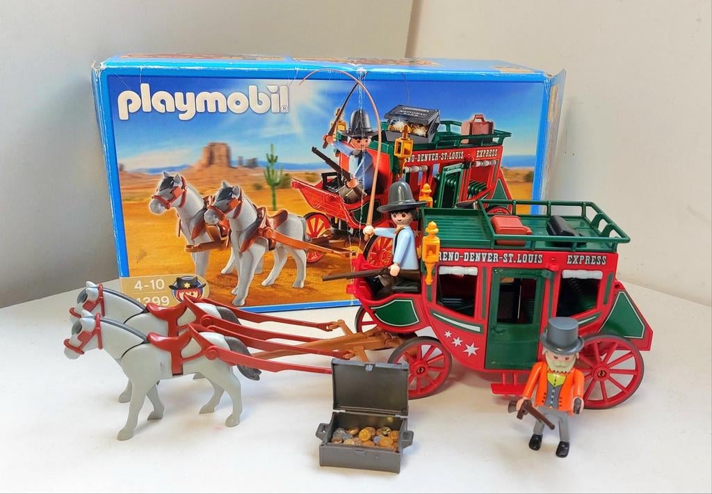 Playmobil 4399 Diligence du Farwest verte- Complète, Enlèvement ou Envoi, Comme neuf