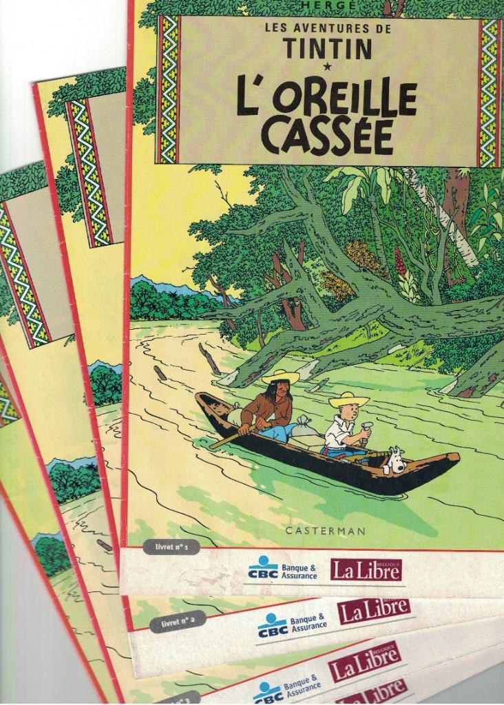 Kuifje - L'oreille cassée - Fr versie - CBC - Libre Belgique, Ophalen of Verzenden, Kuifje, Zo goed als nieuw, Boek of Spel
