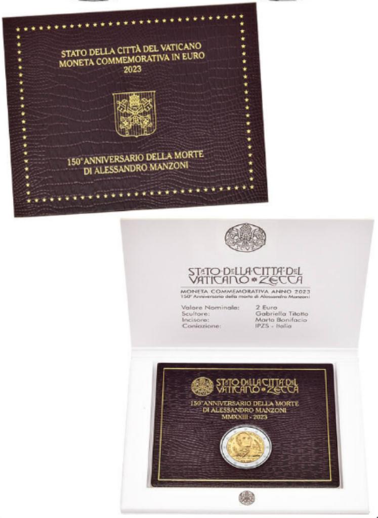 2 euros Cité du Vatican 2023 Alessandro Manzoni, Enlèvement ou Envoi, Vatican, 2 euros