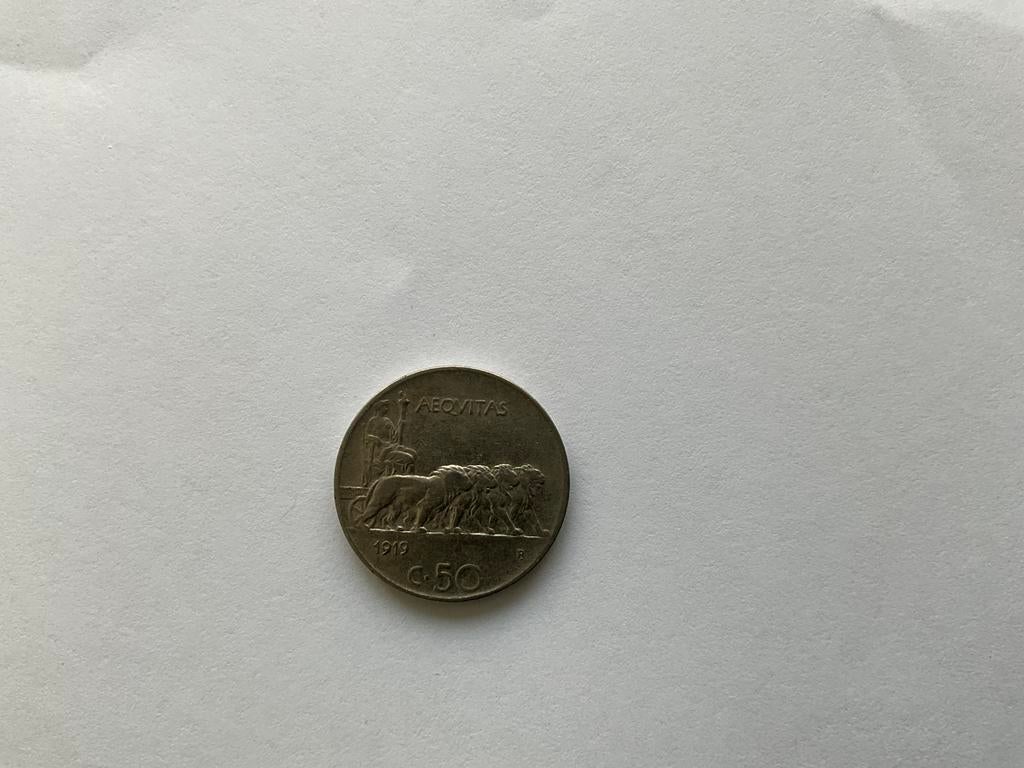 Zeldzame  Italiaanse 50 centesimi-munt het Koninkrijk Italië, Ophalen of Verzenden, Italië