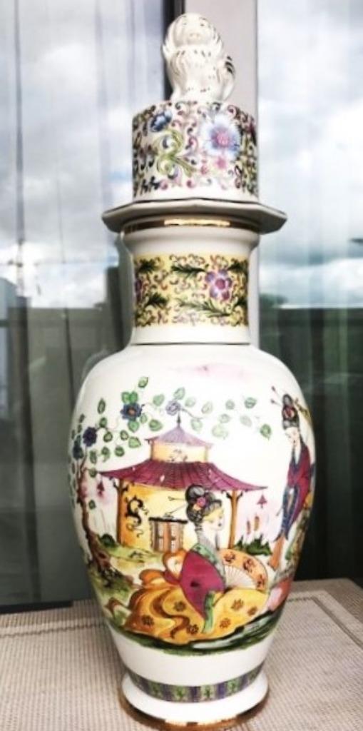 Lion du temple Foo Dog Porcelain Vase Carraresi H 50✨😍🎁👌, Enlèvement ou Envoi