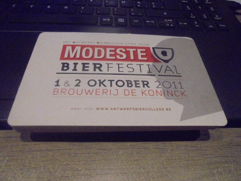 De Koninck - Modeste bierfestival 2011, Enlèvement ou Envoi, Comme neuf, Sous-bock, De Koninck