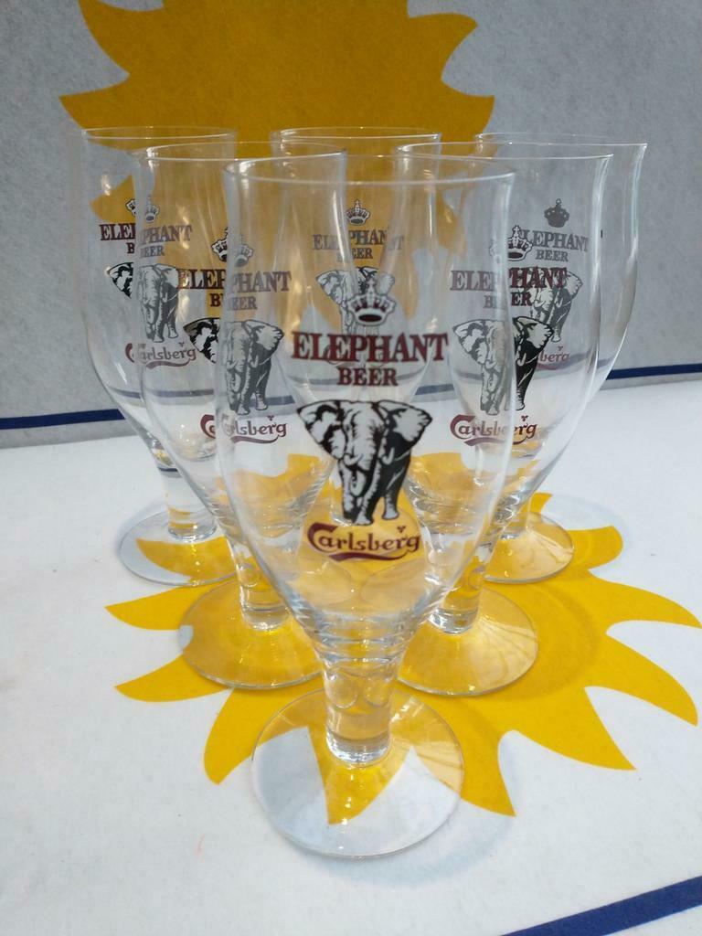 Carlsberg Elephant beer bier glazen halve liter  6 stuks, Collections, Enlèvement ou Envoi, Comme neuf, Verre à bière