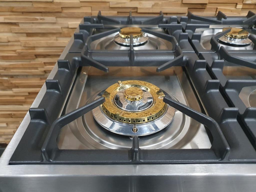 Poêle Boretti deluxe 90cm en acier inoxydable blanc 2 fours, Gaz, Classe énergétique A ou plus économe, Enlèvement ou Envoi, Comme neuf