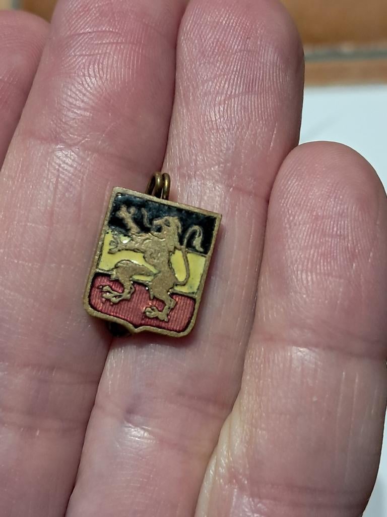 Insigne en laiton lion Leo Belgicus, Collections, Enlèvement ou Envoi, Armée de terre, Emblème ou Badge