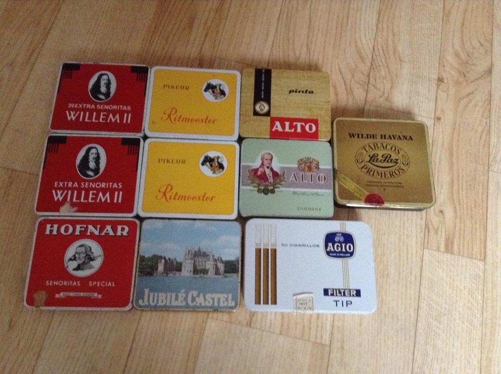 Oude blikken sigarendoosjes, Verzamelen, Blikken, Ophalen of Verzenden, Gebruikt, Overige