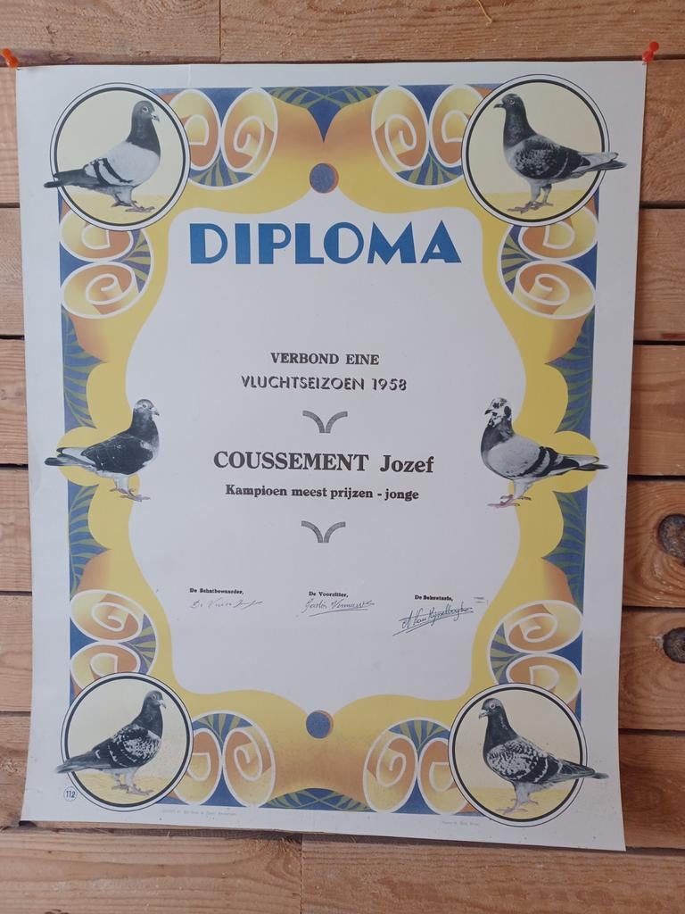 Duivendiploma, Dieren en Toebehoren