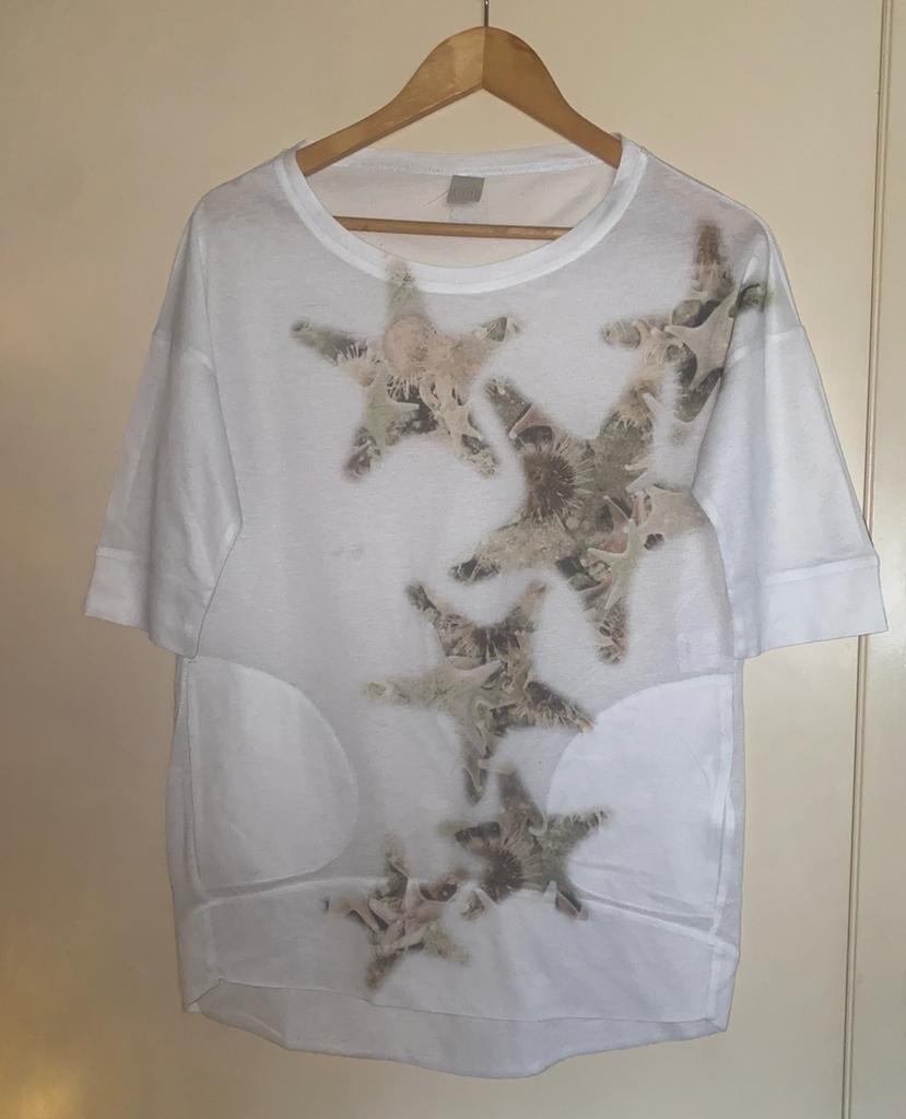 🔥 Mooi wit t-shirt - maat S/M, Kleding | Dames, Ophalen of Verzenden, Zo goed als nieuw, Maat 36 (S), Wit