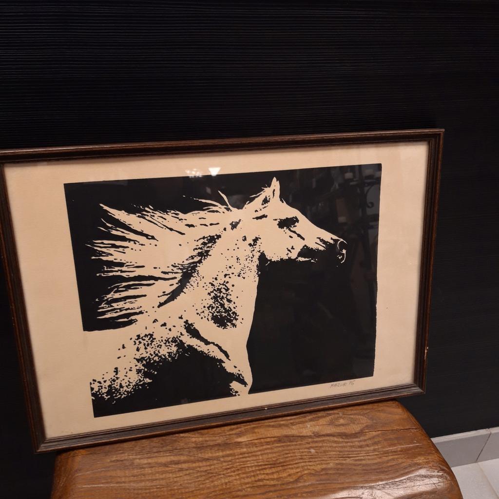 Zeefdruk paard Mazur 1976, Antiek en Kunst, Kunst | Litho's en Zeefdrukken, Ophalen of Verzenden