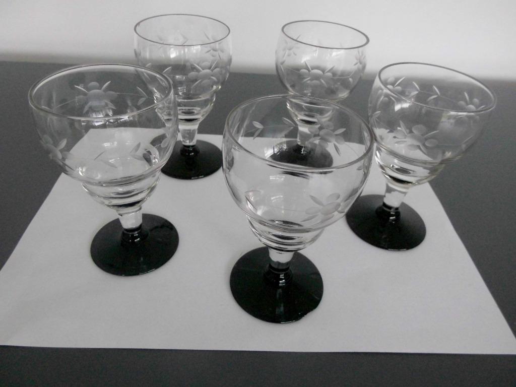 LOT  de 5 Verres  gravés, Enlèvement ou Envoi, Comme neuf, Autres types