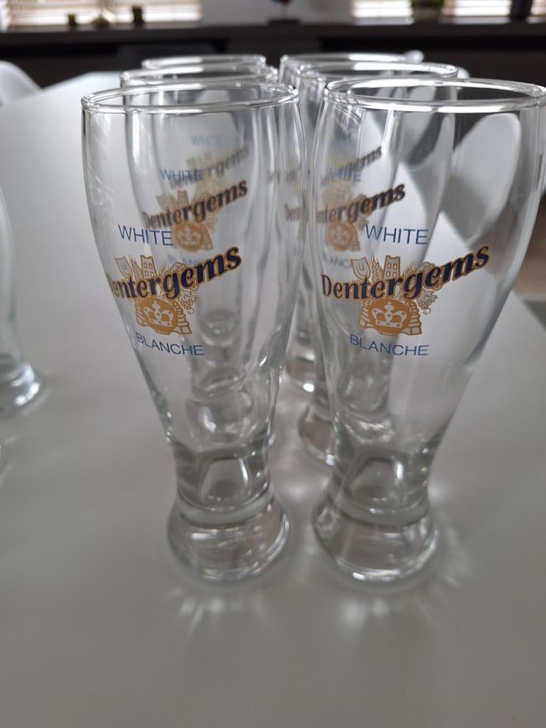 Bierglazen Dentergems Wit (nieuw) 6 stuks., Verzamelen, Ophalen, Nieuw, Bierglas