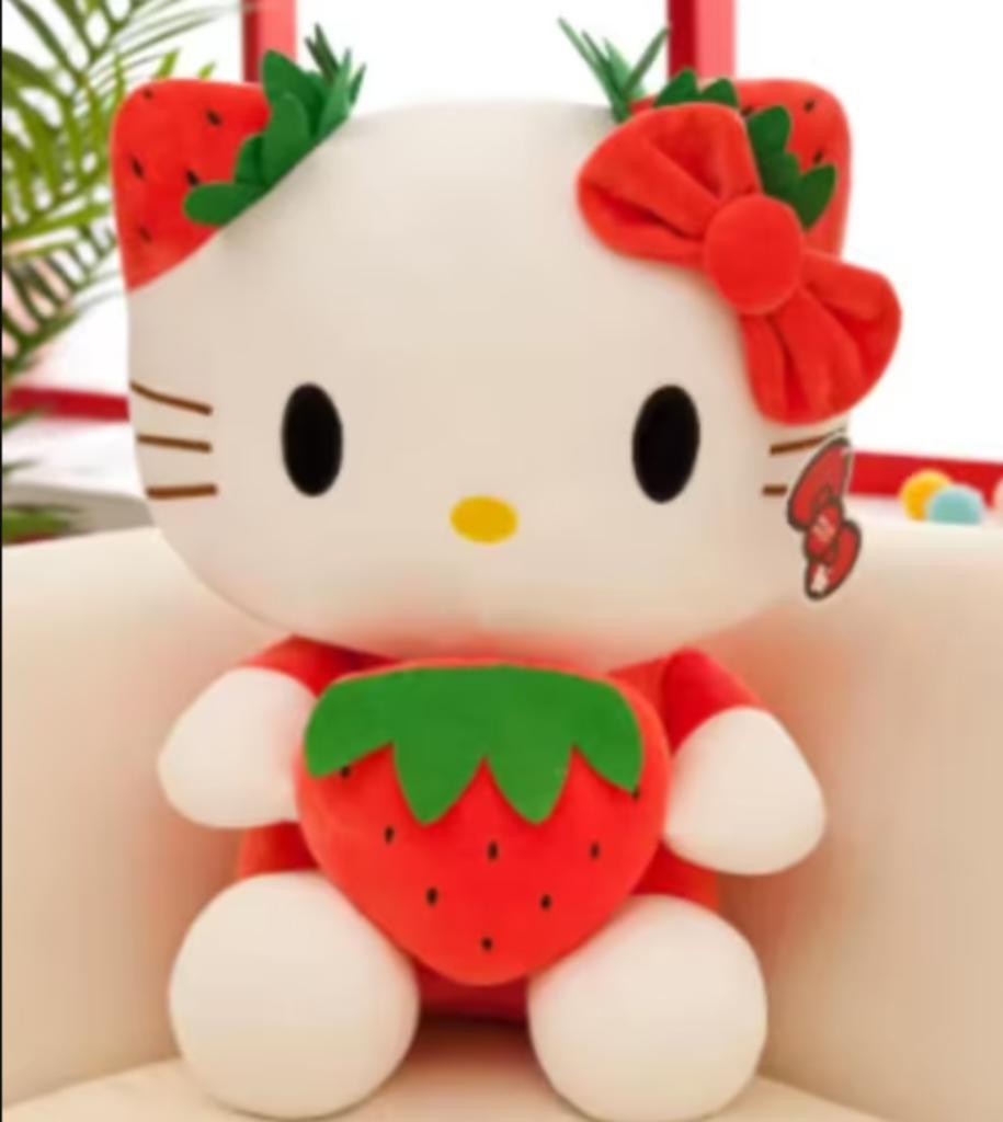 Hello Kitty knuffel Red Strawberry (22cm), Kinderen en Baby's, Speelgoed | Knuffels en Pluche, Ophalen of Verzenden, Nieuw
