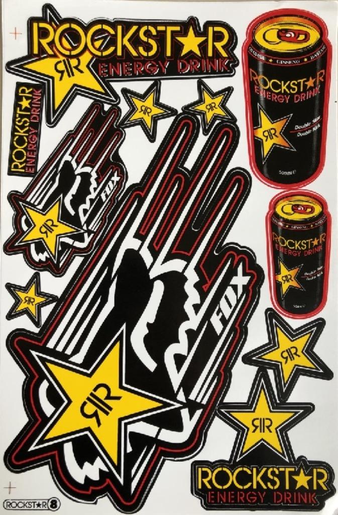 Feuille d'autocollants Rockstar Energy Drink Fox, ensemble d, Enlèvement ou Envoi, Neuf