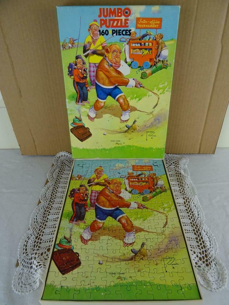 Puzzle jumbo vintage Puzzle Jumbo Parcours difficile bois La, Enlèvement ou Envoi, Plus de 50 pièces, Comme neuf, 6 ans ou plus