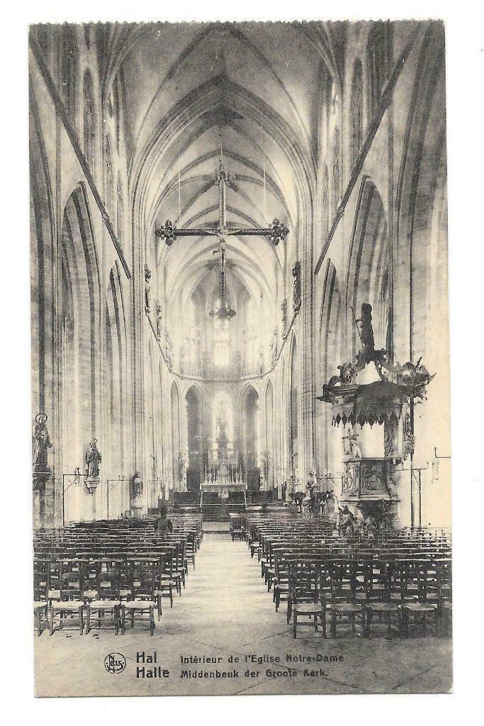 Halle middenbeuk der groote kerk, Verzamelen, Postkaarten | België, Ophalen of Verzenden, Ongelopen, Vlaams-Brabant