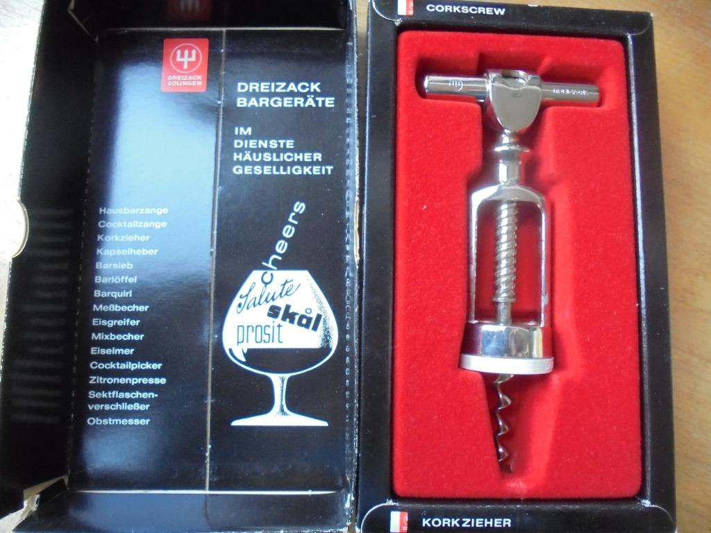 Kurkentrekker "Dreizack korkzieher" Trident corkscew, Ophalen of Verzenden, Gebruikt, Inox of Chroom