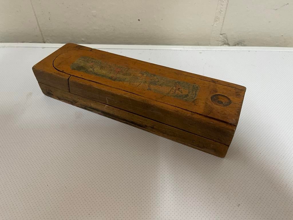 Oude houten pennendoos, Ophalen of Verzenden, Zo goed als nieuw