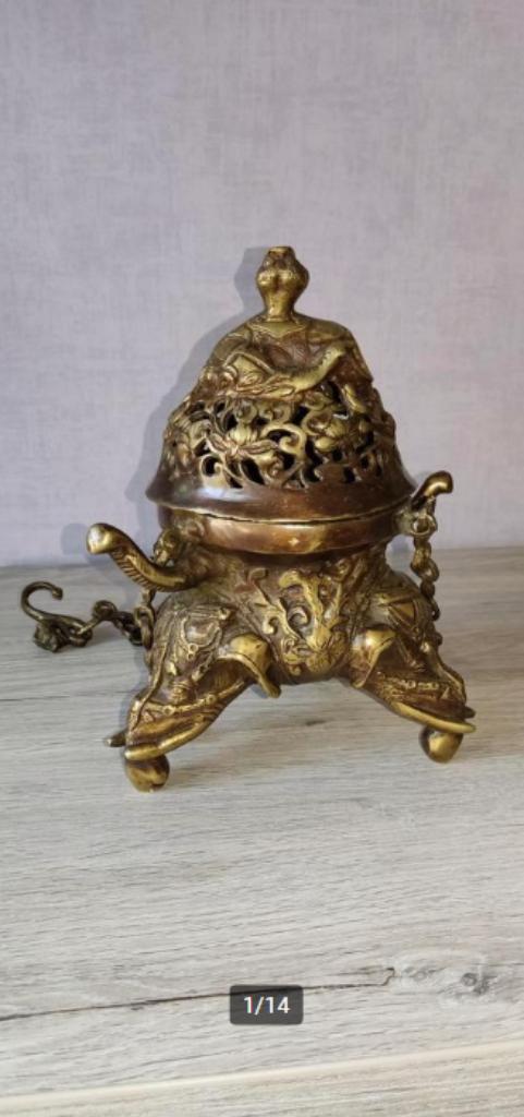 Très Ancien Brûle parfum encens en bronze, Enlèvement ou Envoi, Bronze