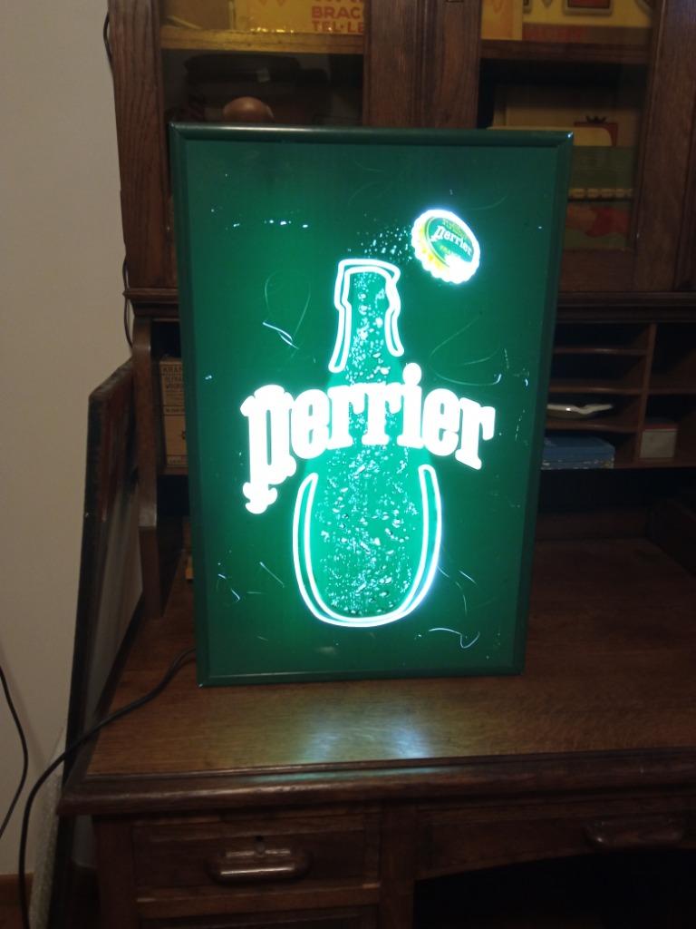 Perrier lichtreclame, Ophalen, Gebruikt, Reclamebord