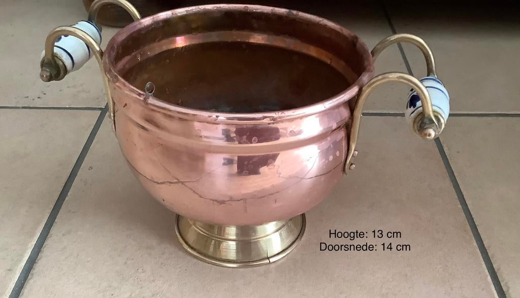 Koperen bloempot, Ophalen of Verzenden, Koper