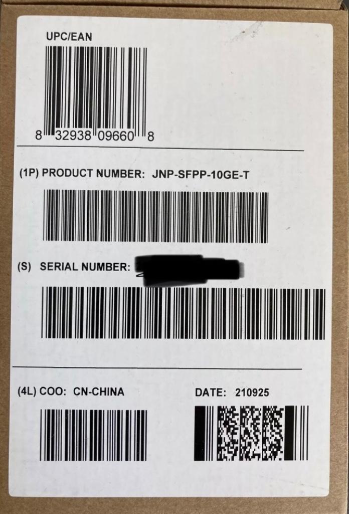 JENEVERBES JNP-SFPP-10GE-T ORIGINEEL, Computers en Software, Verzenden, Nieuw