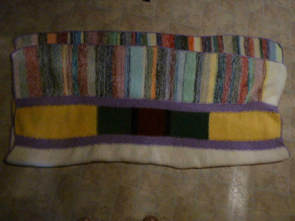 Plaid ou couvre-lit patchwork tricot fait main 150x150cm, Enlèvement ou Envoi, Comme neuf