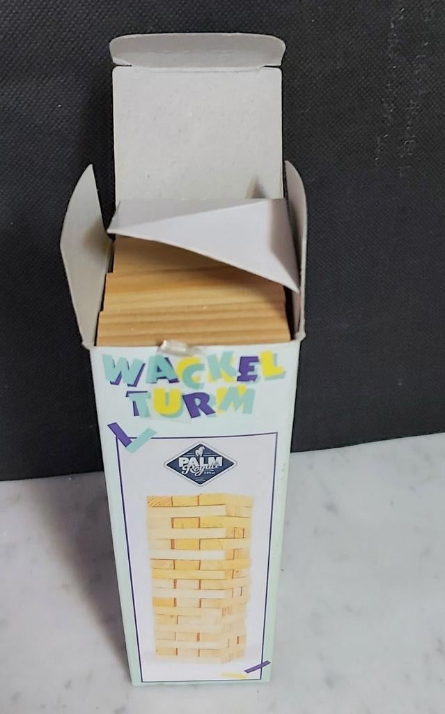 Palm houten stapel blokjes,wankel turm, Ophalen of Verzenden, Zo goed als nieuw