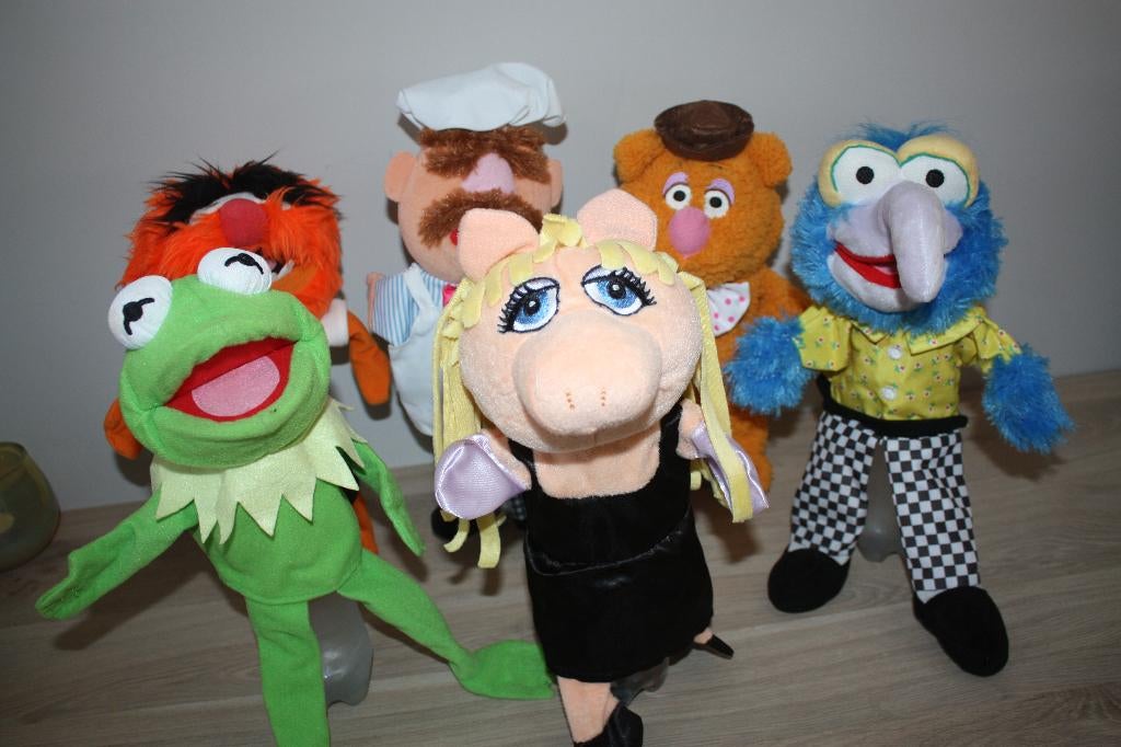 6x handpop muppets , Disney / Albert Heijn +- 30 cm, Enlèvement ou Envoi, Autres personnages, Comme neuf, Peluche