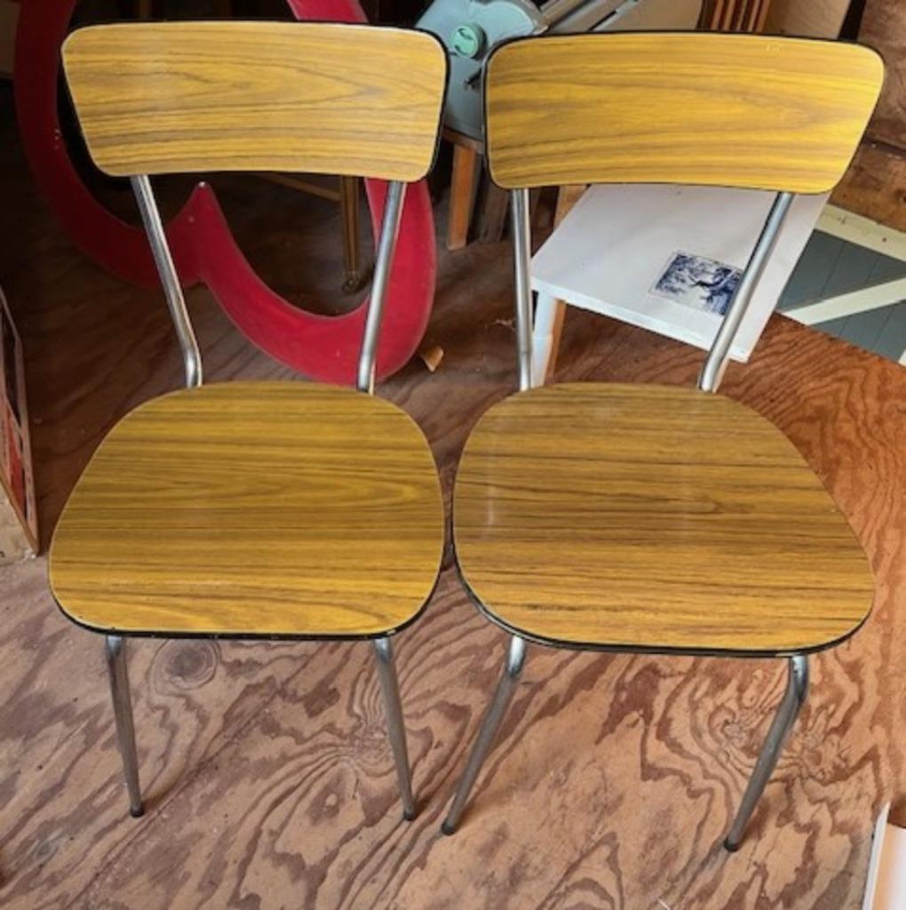 formica stoelen, Enlèvement, Comme neuf, Brun, Deux