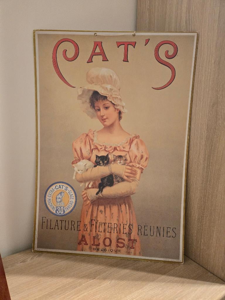 Cats filature aalst alost karton reclame, Ophalen of Verzenden