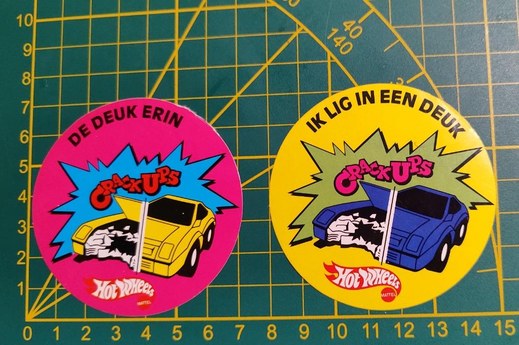 Lot 2x stickers Hot Wheels Crack Ups (Zeldzaam!), Enlèvement ou Envoi
