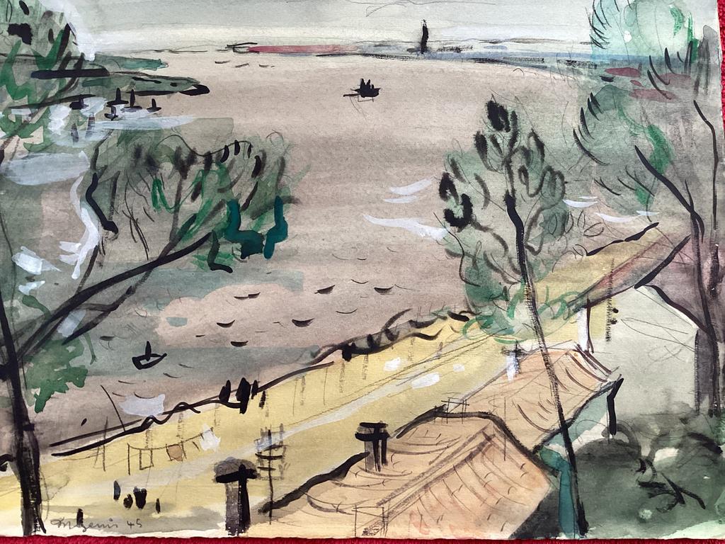 René GENIS (1922-2004) aquarel, Antiek en Kunst, Ophalen of Verzenden