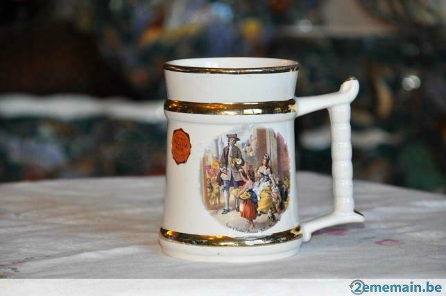 chope  decor galant  faience prince william doré 22 carat, Enlèvement ou Envoi