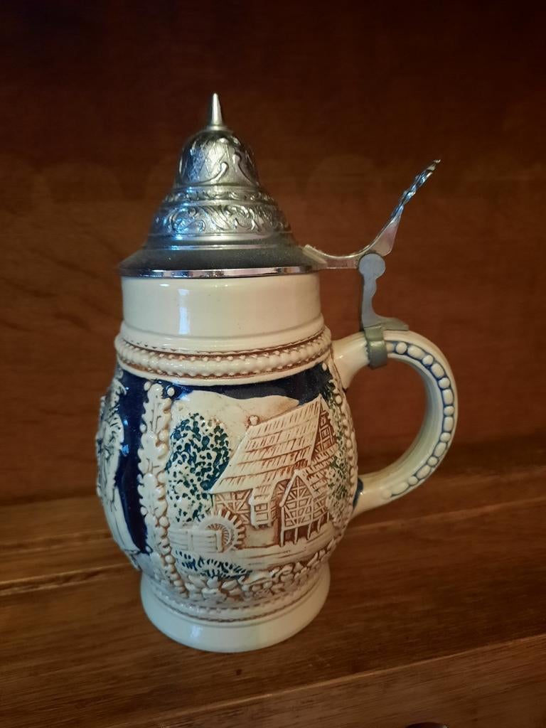 Chope bière avec couvercle, Utilisé