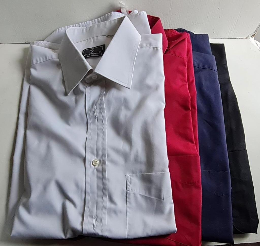 4 chemises de barman italiennes, grandes ou M41, Rouge, Tour de cou 41/42 (L), VITTORIO LORINI FIRENZE, Enlèvement ou Envoi