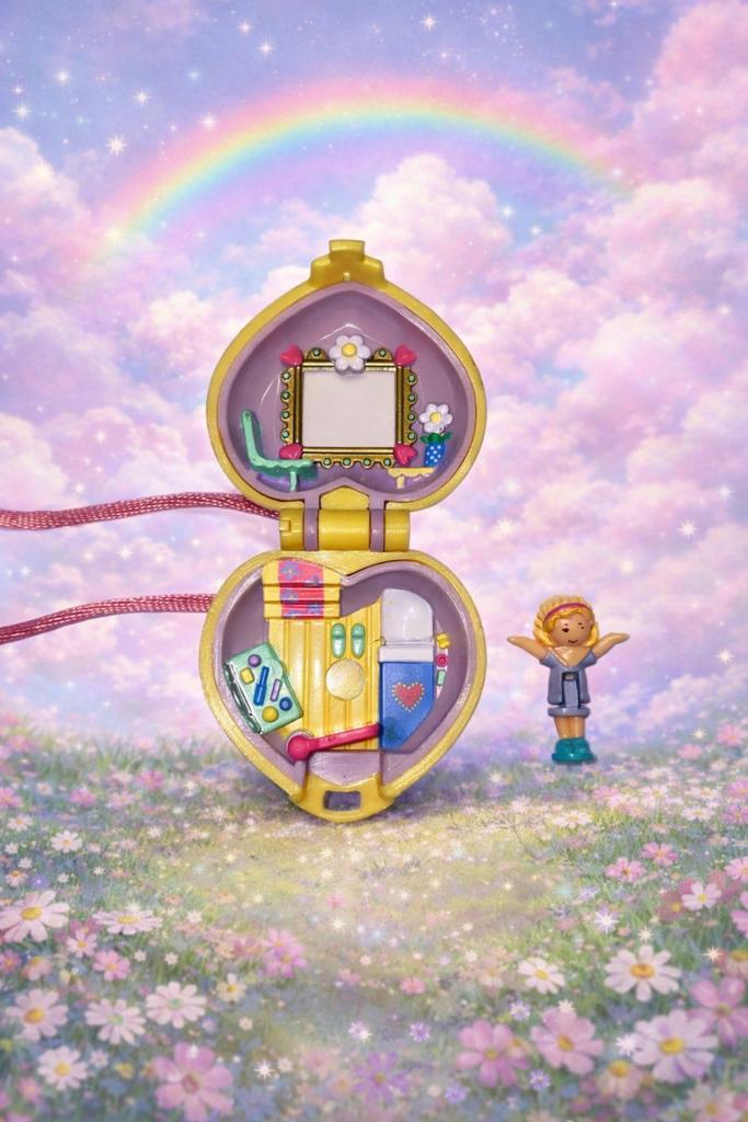 Vintage polly pocket in her bedroom locket, Verzamelen, Ophalen of Verzenden, Gebruikt
