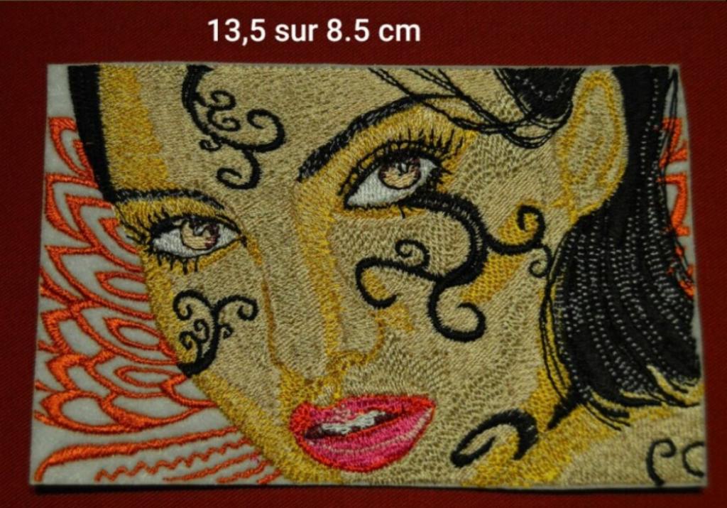 Patch, écusson, dame gothique, dame , sur fond blanc, broder, Envoi, Neuf, Autres types