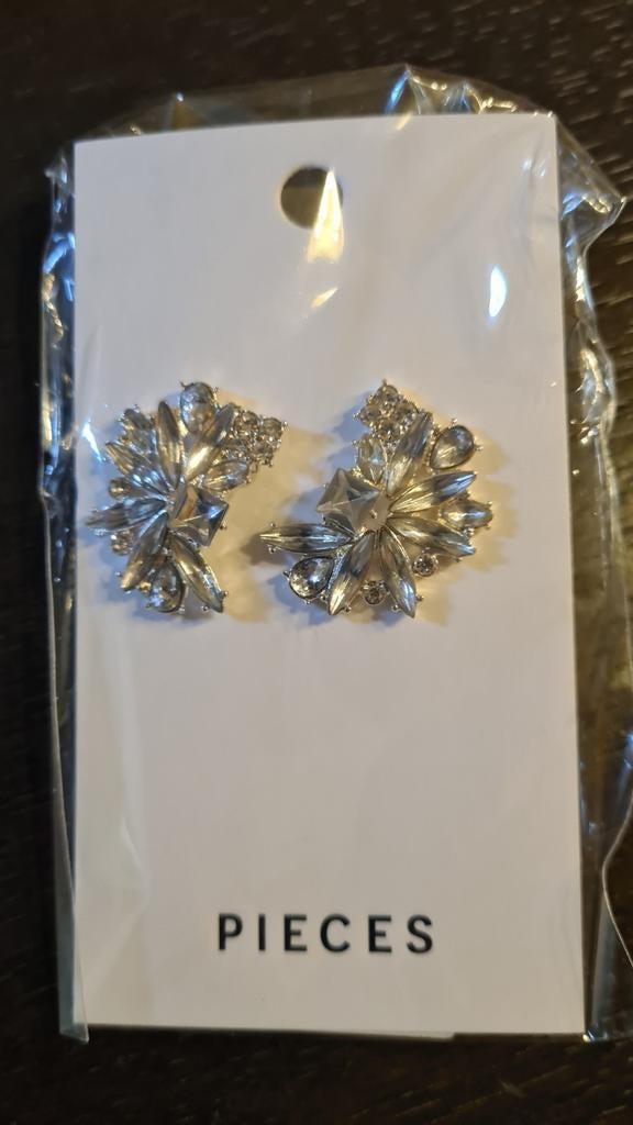 Zilveren oorbellen met nieuwe briljanten, Ophalen of Verzenden, Zilver, Zilver